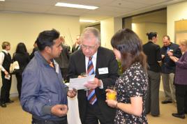 PhotoID:13382, CQUniversity's Chancellor Rennie Fritschy speaking with alumni at the Sydney function recently. 