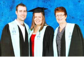 PhotoID:12986, Tristan, Tanya and Yvette took the opportunity to don their robes at Tanya's graduation ceremony