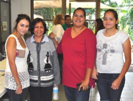 PhotoID:14820, Sandra Creamer from CQUni's Office of Indigenous Engagement (second from left) with L-R CQUni students Kiha Bonney and Donna Reid, and Yeppoon High student Ivannah Stanley