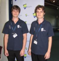 PhotoID:12793, Nicholas (left) and Luke paired up as mentors for high school students involved in an 'Energy for the Future' event at Gladstone Campus recently