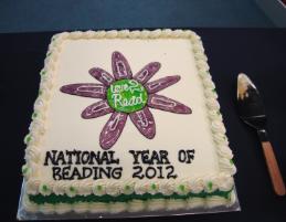 PhotoID:12501, The National Year of Reading cake supplied by Craig's Bakery