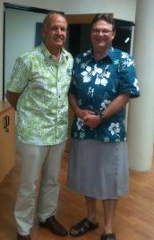 PhotoID:13765, Pictured in Suva: Dr Wulf Killman, Program Director, GIZ German Government Technical Cooperation and Steve Noakes, Senior Lecturer (Tourism) CQUniversity-Australia