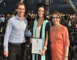 PhotoID:11411, Tina Devonshire is congratulated by brother and sister