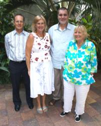 PhotoID:6730, L-R Professor John Rolfe, Jeni Richardson, Dr Daniel Teghe and Dr Liz Huf gather to discuss the project