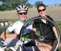 PhotoID:4908, CQU researcher Morwenna Kirwan with Rockhampton Cycling Club member Pippa Hindmarsh