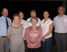 PhotoID:4043, L to R at back :  Duaringa Shire Mayor Gary Howard, incoming Duaringa Historical Society President, Robyn Fletcher, CQU Community Liaison Officer Glenys Kirkwood, Wadja Wadja High School Principal Janet Bunney, Duaringa Shire CEO, Dom Carroll.  Front L to R : Duaringa Deputy CEO, Carol Finger, outgoing Duaringa Historical Soc. President, Margaret Davey.