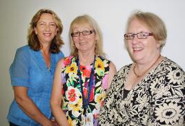 PhotoID:11656, CQUniversity A/Prof Lorna Moxham with Director of Care for Older People and Rehabilitation Dr Beres Joyner and Rockhampton Hospital Executive Director Bernadette Loughnane