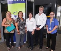 PhotoID:14098, Sonya Osborne (CQ TAFE), Carla Dorante-Johnson (Training QLD), Sylvia Warren (Mackay Engineering College), Peter McDuff (DETE) and Sarah Poole (Training QLD).