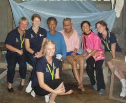 PhotoID:6758, Interacting with the locals are Dr Kerry Reid-Searl, Justine Pollitt, Geraldine O'Connor and Erin Latham