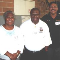 PhotoID:4187, L - R:  Clara Day,Nai-Beguta Agame Corporation; John Whop, Torres Strait Islander Healing Centre; Alf Lacey, Palm Island Community Leader