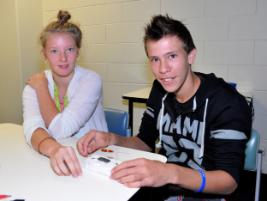 PhotoID:11082, Mt Morgan State High School students Riley Holden and Paul Lodewikus took part in CQUniversity's Science Experience this week in Rockhampton.