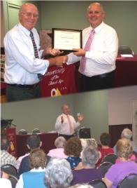 PhotoID:8508, U3A President Chris Tollner inducts Professor Bowman as Patron