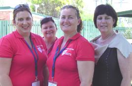 PhotoID:8528, Rachael Turner, Tania Gudenswager, Loretta Kreis and Gai Sypher were on hand to welcome new students to Emerald Campus