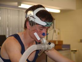 PhotoID:6060, Matt Delforce, a year 12 student from Emmaus College in Rockhampton, took part in an exercise physiology experiment during the ELP at CQUniversity this week.