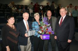 PhotoID:7467, Mayor Lorraine Pyefinch, Professor Rickard, Veronica Rickard, Bundaberg Advisory Committee Chair Phil Ainsworth OAM and MP Paul Neville