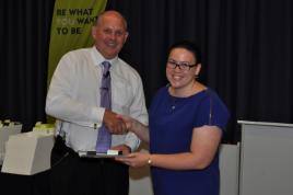 PhotoID:13617, CQUniversity Vice-Chancellor Professor Scott Bowman congratulates Sherrie Lee and the Nursing and Midwifery team for their project in Nepal. 