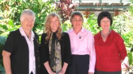 PhotoID:10836, Bursary recipient Jessica Esmond (second from left) is congratulated by Carol Ferguson, Ngaire Merrifield and Gai Sypher.