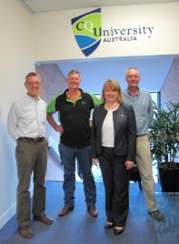 PhotoID:12158, L-R Professor Vajta, Simon Walton, Deputy VC Professor Jennelle Kyd and IRIS Director Professor Kerry Walsh