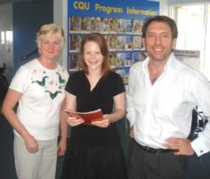 PhotoID:5195, Kristine discusses her future with Dr Fae Martin and Dr Trevor Davison from CQU