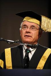 PhotoID:9177, Chancellor Rennie Fritschy at the Noosa graduation last week.