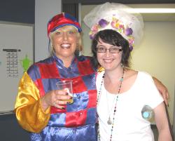 PhotoID:10009, Meanwhile, Bundaberg Campus admin officer Suellen Thomas also got into the spirit of Melbourne Cup Day, with help from Dr Wendy Davis