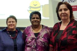 PhotoID:12489, L-R Prof Bronwyn Fredericks, Ms Margaret Hornagold and Prof Brenda Happell at the Buzzz event