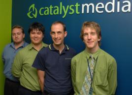 PhotoID:4150, The team at Catalyst Media (l-r) Justin Shield, Carey Young, Stephen Cameron and Bevan Moller