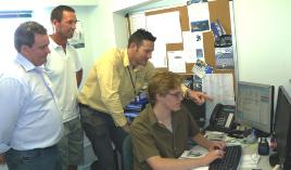 PhotoID:8024, L-R CQUniversity's Richard Ward with Steve Moulds, Troy Elliott and Nick Fruck