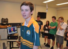 PhotoID:11084, St Brendan's College student Robert McKone enjoys learning about sport science during the Camp.