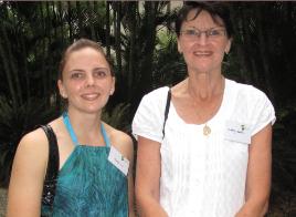 PhotoID:8657, Leading Accounting student Amy Gow is congratulated by Cathy Smith