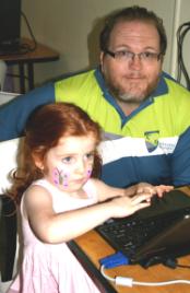 PhotoID:7080, Brendan Murphy helps Niamh Smith enjoy the creative space for kids