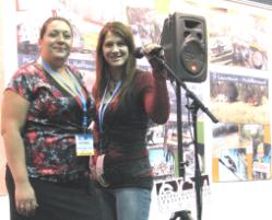 PhotoID:4658, Roxanne (left) and Sophie with their promotional backdrop