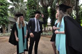 PhotoID:14992, Geoff Huegill chats with fans at the Mackay Graduation ceremony