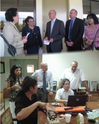 PhotoID:8720, Terry Boyd (centre) and Ian Clarkson (second from right) in the main photo during their recent visit to The Philippines