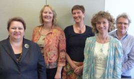 PhotoID:13553, Prof Bronwyn Fredericks (left) with Prof Helena Teede, Dr Jacqui Boyle, Dr Jacki Mein and Prof Kerin O'Dea 