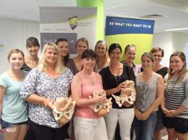 PhotoID:13907, Pictured at the Noosa event: CQUni Midwifery students - Madeline Hine, Eliza Crowley, Raeleen Carey, Bronwyn Osmond, Leisha Sanford, Lorraine Johnson, Amber Penny, Janelle Ford, Jacqueline Antwis, Jodie Lee West, Melissa Devonshire, Carly Reincke