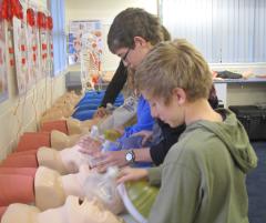 PhotoID:12671, High school students practice their resuscitation skills at this week's Science Camp