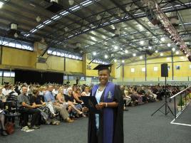 PhotoID:8409, Master of Professional Accounting graduate Delmay Shem flew from her home in Vanuatu to attend the ceremony