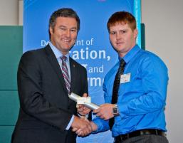 PhotoID:12519, Daniel Chapman is congratulated by Minister for Education, Training and Employment, John-Paul Langbroek