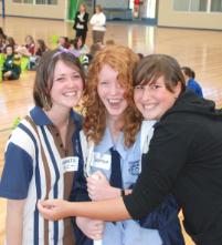 PhotoID:6031, L-R Rocky High students Marnie Laidlaw, Savanna Bethune and Martika Seiler enjoyed the Kendo