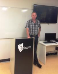 PhotoID:13971, CQUniversity student Alan Tucker prepares to begin his Diploma of Business. 