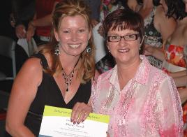 PhotoID:8234, Melissa Novak is presented with her certificate by Janette Davis at the STEPS graduation last year. Photo courtesy Stephen Mills Photographer.