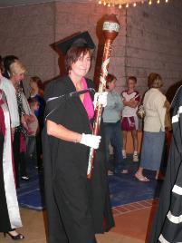 PhotoID:5776, The ceremonial mace is carried by Val Cleary - Part-time STEPS and BLM Lecturer on the Gladstone Campus