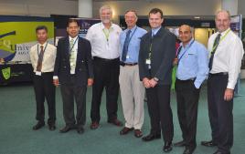 PhotoID:12052, Professor Chattopadhyay (second from left) with key participants during the 2011 event