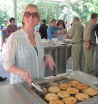 PhotoID:10344, Debbie Wolhuter prepares the vegetarian options