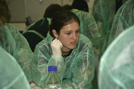 PhotoID:5301, Theodore State  School's Jessica Johnston is deep in thought about the wonders of science.