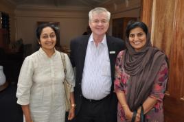 PhotoID:14050, Councillor Stephen Schwarten with Priya Ravi (left) and Sheera Abdulla