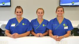 PhotoID:12261, Oral Health students Emma Odgaard, Kate Vinnicombe and Ariane Anderson