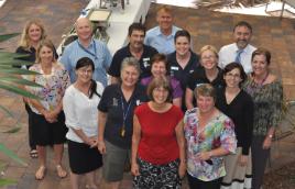 PhotoID:13572, Guest speaker Associate Professor Jacquie McDonald (in red) with other participants in the Learning & Teaching Showcase