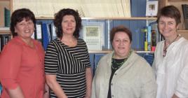 PhotoID:13446, Heather Nancarrow (second from left) and Annie Webster (right) from the Queensland Centre for Domestic and Family Violence Research with Donna Smith (left) and Prof Bronwyn Fredericks from the Office of Indigenous Engagement